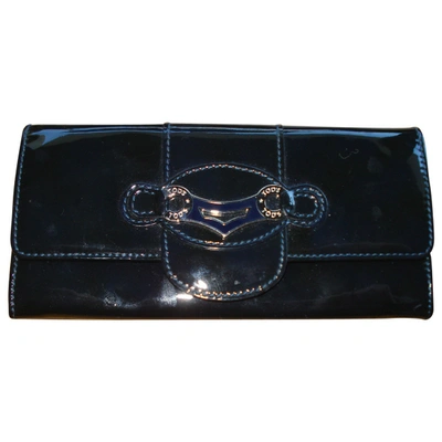 Pre-owned Tod's Patent Leather Wallet In Blue