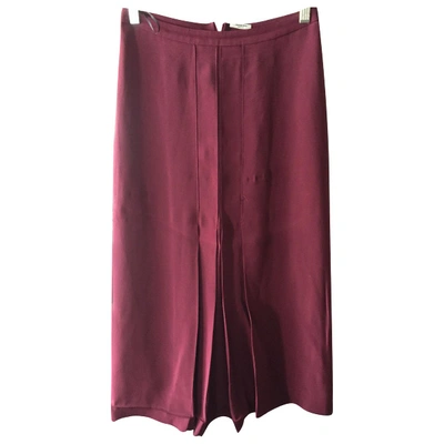 Pre-owned Vilshenko Silk Mid-length Skirt In Burgundy