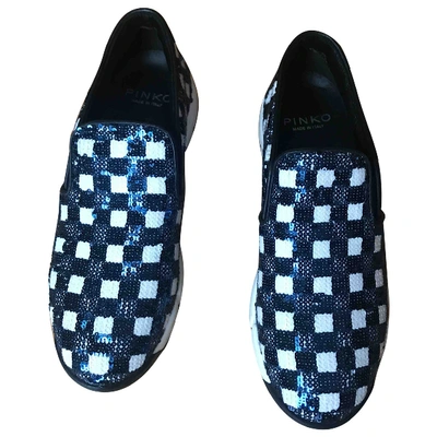 Pre-owned Pinko Glitter Trainers In Blue