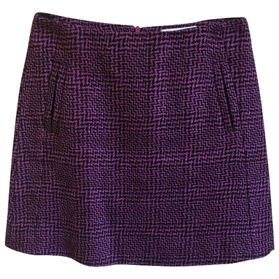 Pre-owned Mauro Grifoni Wool Mini Skirt In Purple