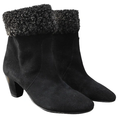 Pre-owned American Retro Black Suede Ankle Boots
