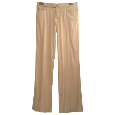 Pre-owned Gucci Silk Trousers In Gold