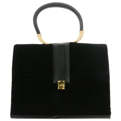 Pre-owned Loewe Velvet Handbag In Black