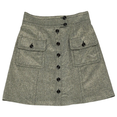 Pre-owned Barbara Bui Wool Mid-length Skirt In Grey