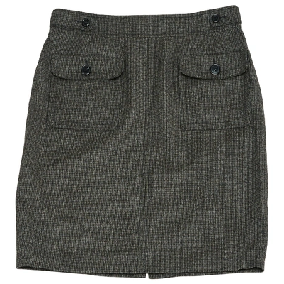 Pre-owned Barbara Bui Wool Mid-length Skirt In Grey