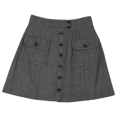 Pre-owned Barbara Bui Wool Mini Skirt In Grey