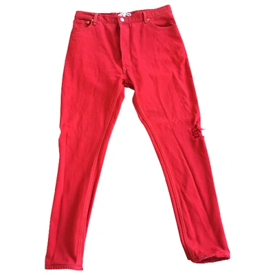 Pre-owned Re/done Slim Jeans In Red