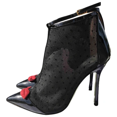 Pre-owned Giannico Ankle Boots In Black