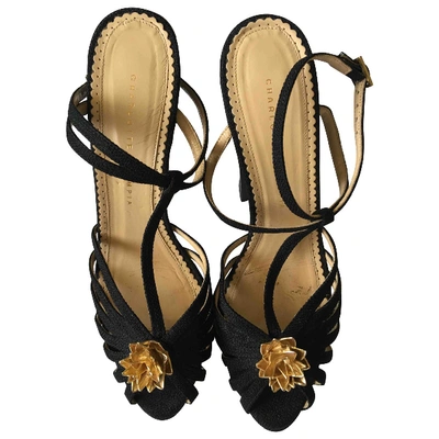 Pre-owned Charlotte Olympia Leather Sandals In Black