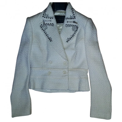Pre-owned John Richmond Wool Suit Jacket In Ecru