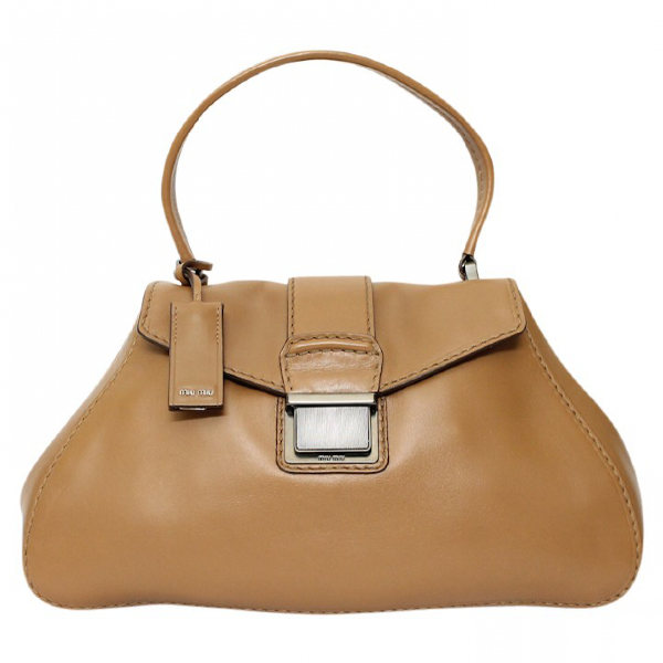 miu miu tan leather bag