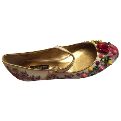 Pre-owned Dolce & Gabbana Leather Ballet Flats In Multicolour