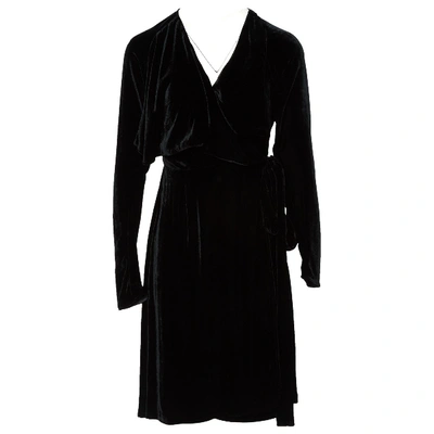Pre-owned Attico Velvet Mid-length Dress In Black