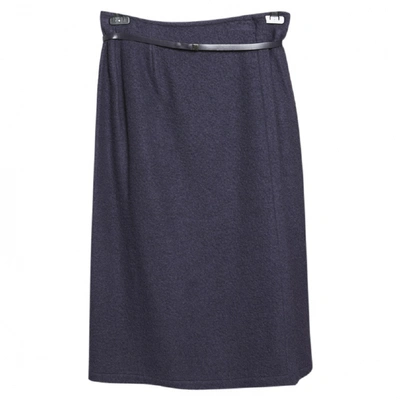 Pre-owned Max Mara Wool Mid-length Skirt In Purple