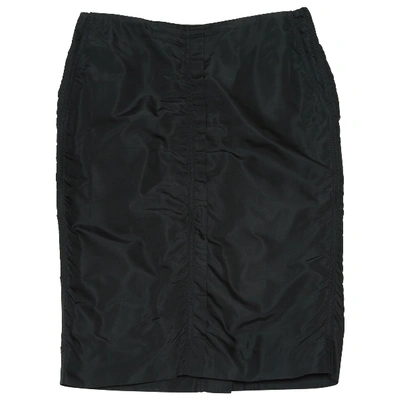 Pre-owned Saint Laurent Silk Mid-length Skirt In Black