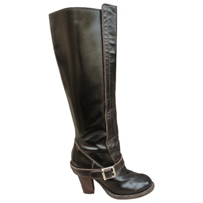 Pre-owned Chloé Patent Leather Boots In Black
