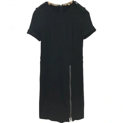 Pre-owned Burberry Wool Mid-length Dress In Black