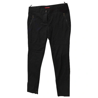 Pre-owned Prada Wool Large Pants In Black