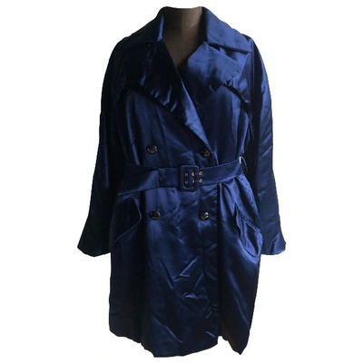 Pre-owned Alberta Ferretti Trench Coat In Blue