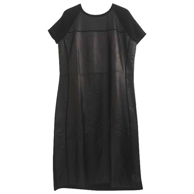 Pre-owned Reed Krakoff Leather Mid-length Dress In Black