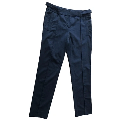 Pre-owned Armani Collezioni Wool Straight Pants In Anthracite