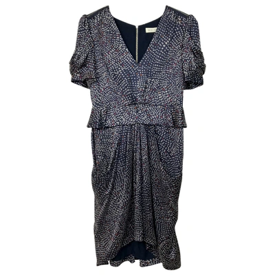 Pre-owned Whistles Silk Mid-length Dress In Blue