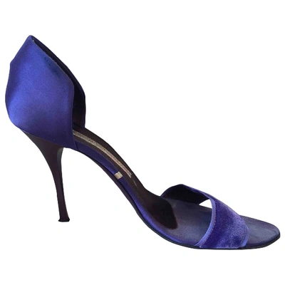 Pre-owned Gianmarco Lorenzi Velvet Sandals In Purple