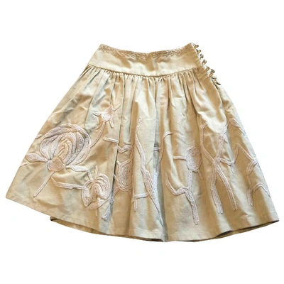Pre-owned Hoss Intropia Mid-length Skirt In Beige