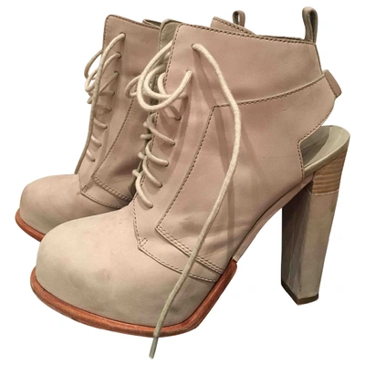 Pre-owned Alexander Wang Leather Lace Up Boots In Other