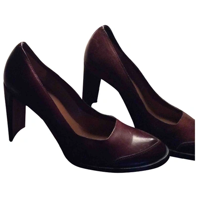 Pre-owned Costume National Leather Heels In Brown