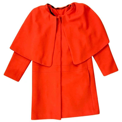Pre-owned Msgm Wool Coat In Orange
