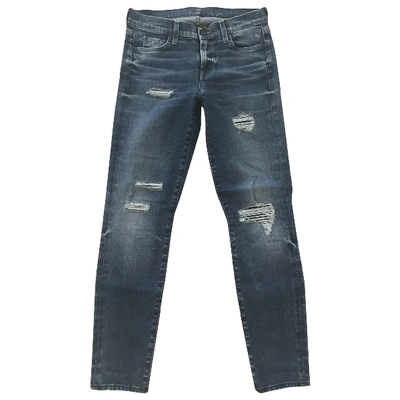 Pre-owned 7 For All Mankind Slim Jeans In Blue