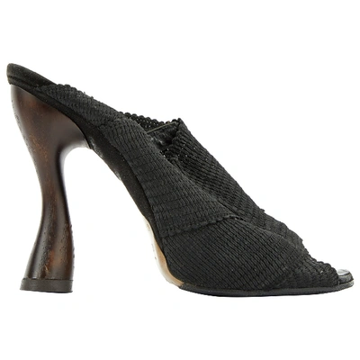 Pre-owned Donna Karan Cloth Heels In Black