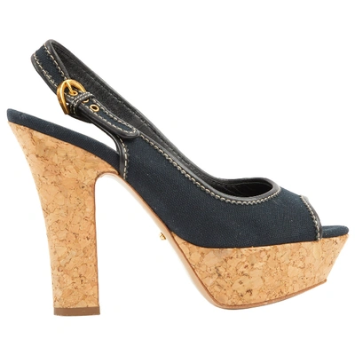 Pre-owned Sergio Rossi Cloth Heels In Black