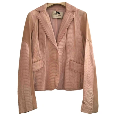 Pre-owned Blumarine Leather Blazer In Pink