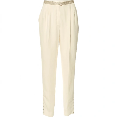 Pre-owned Azzaro Straight Pants In Ecru