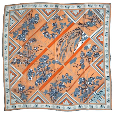 Pre-owned Lanvin Silk Handkerchief In Orange