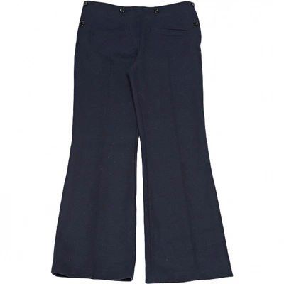 Pre-owned Nina Ricci Wool Trousers In Navy