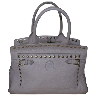Pre-owned Trussardi Leather Handbag In Grey