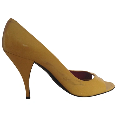 Pre-owned Pierre Hardy Patent Leather Heels In Yellow