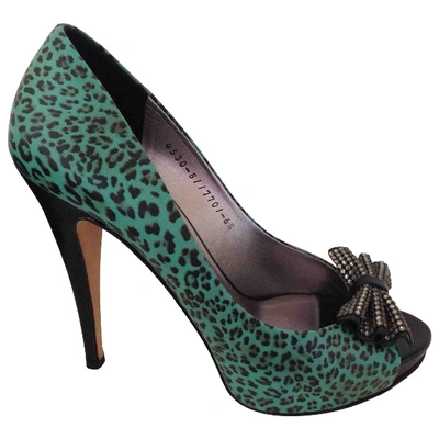 Pre-owned Gina Leather Heels In Green