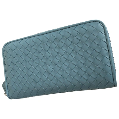 Pre-owned Bottega Veneta Leather Wallet In Blue