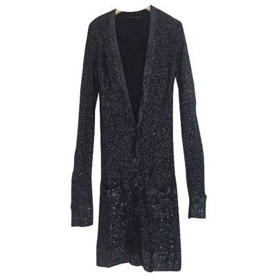 Pre-owned Donna Karan Cashmere Cardi Coat In Navy