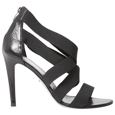 Pre-owned Sergio Rossi Cloth Sandals In Black