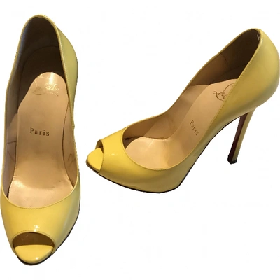 Pre-owned Christian Louboutin Leather Heels In Yellow