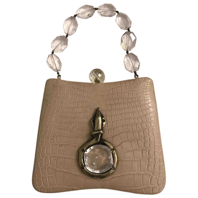 Pre-owned Giorgio Armani Leather Handbag In Pink