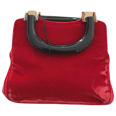 Pre-owned Giorgio Armani Velvet Handbag In Red