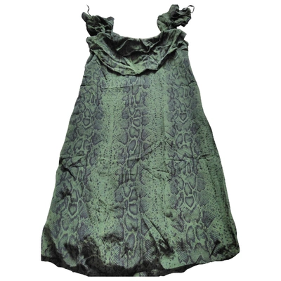 Pre-owned Stella Forest Silk Mini Dress In Green