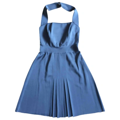 Pre-owned Azzaro Mini Dress In Blue