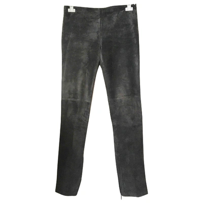 Pre-owned Sandro Straight Pants In Brown